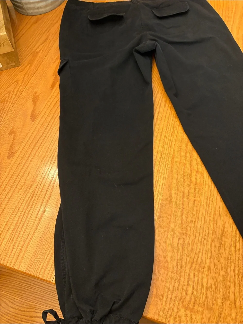 New York & Company Black Drawstring Hem Joggers